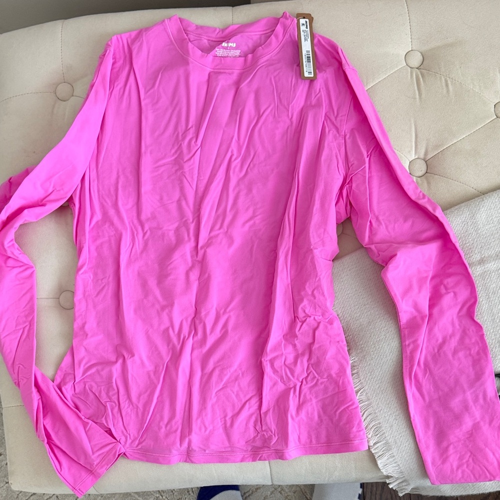 SKIMS Vibrant Pink Long Sleeve Top